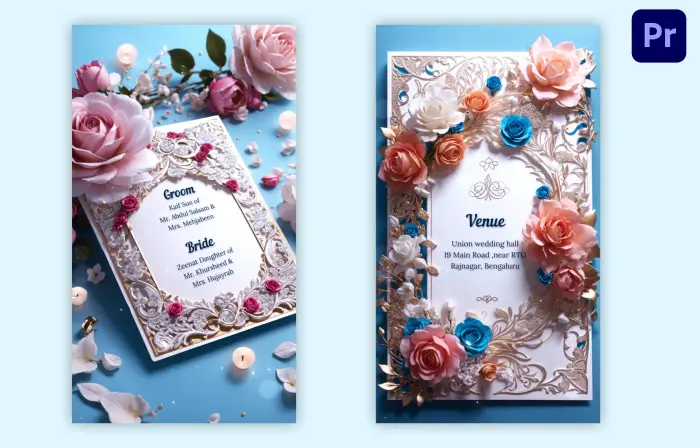 Classy Floral 3D Muslim Wedding Invitation Instagram Story